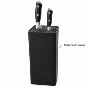 Custom OEM/ODM Modern Kitchen Knife Block with Soft-Touch Rubberized Housing