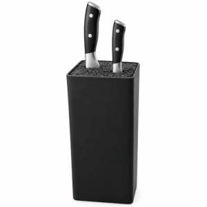 Premium Rubberized Universal Knife Block with Flexible PP Bristle Insert