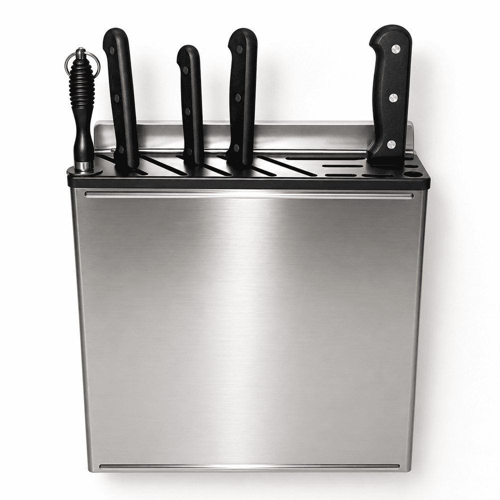 12″ Professional Wall-Mounted Stainless Steel Knife Rack product image
