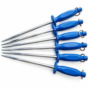 12″ High-Performance Dual-Finish Square Honing Steel with Polished & Fine-Cut